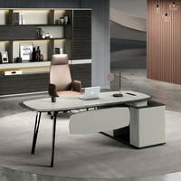 Bureau de direction moderne, bureau de luxe en bois, dimensions personnalisées, table de conférence haut de gamme avec prise électrique intégrée