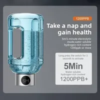 Generator Air Hidrogen Terbaik 1.5L SPE PEM Membran Konsentrasi Alkali 1000-1500PPB Tritan Bertenaga USB untuk Rumah Tangga dan Mobil