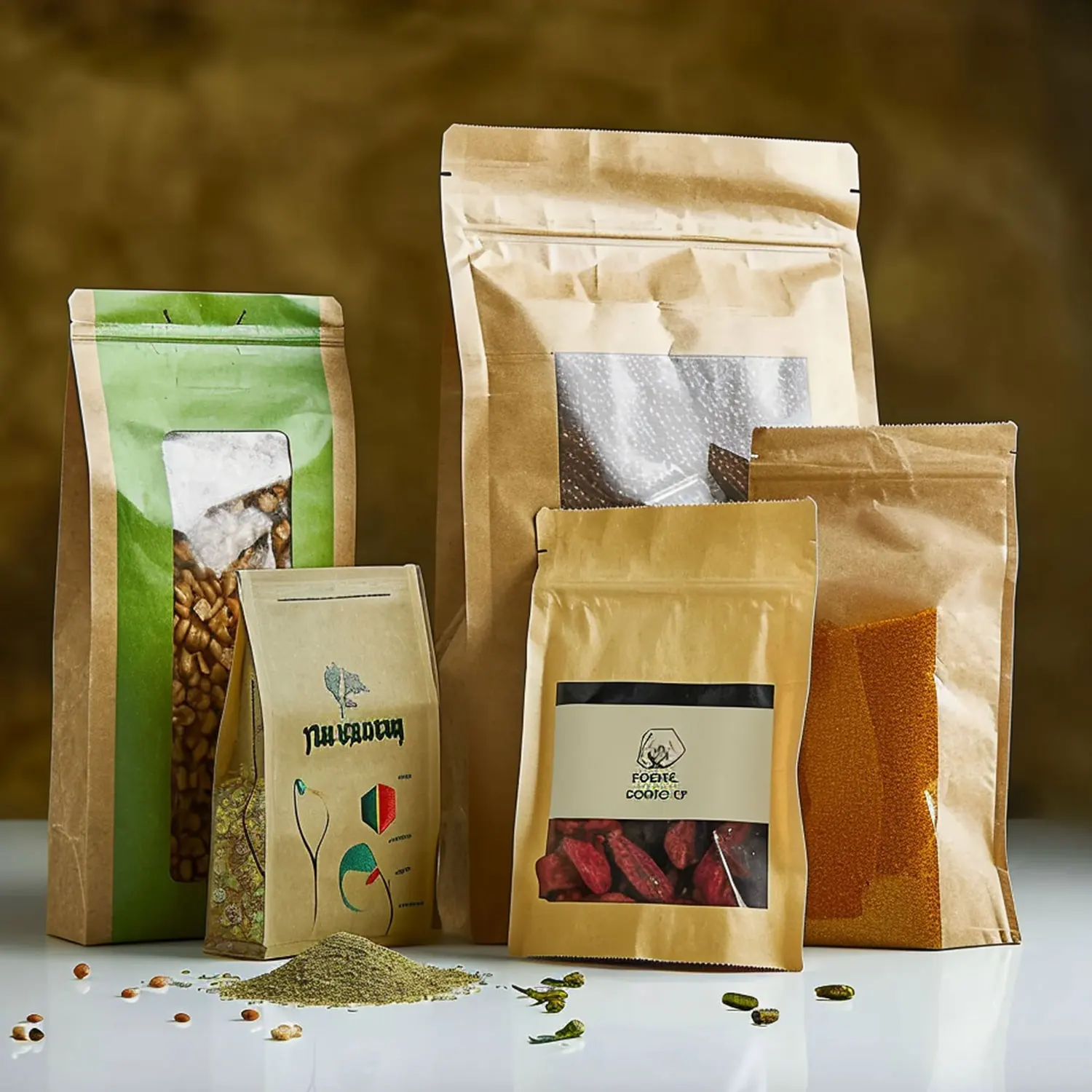 Custom Printing Bag And Film Plastic Coffee Bean Packaging Bag Coffee Powder Automatic Packaging bags
