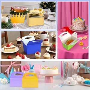 Caja de embalaje de lujo para postres, <span class=keywords><strong>galletas</strong></span> <span class=keywords><strong>con</strong></span> mango de Aguilón de colores personalizados al por mayor - Product Image 5