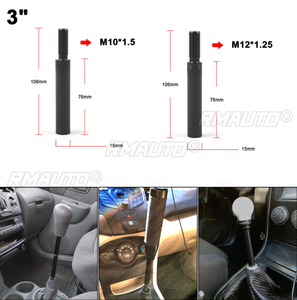 3 Inch Aluminum Black <b>Shift</b> <b>Knob</b> Extender Gear Stick Extension M10X1.5 M12X1.25 - Product Image 6