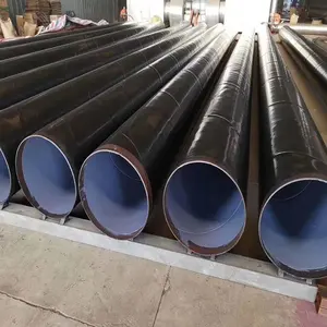 Tubulação de aço soldada em espiral para água, óleo e gás, tubo API 5L grande diâmetro X42 X52 X56 X60 SSAW, forma redonda, comprimento de 6m