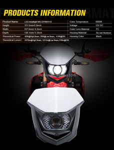 Phare LED universel avec <span class=keywords><strong>masque</strong></span> pour Supermoto KTM Yamaha <span class=keywords><strong>Kawasaki</strong></span> Husqvarna moto Enduro phare - Product Image 2