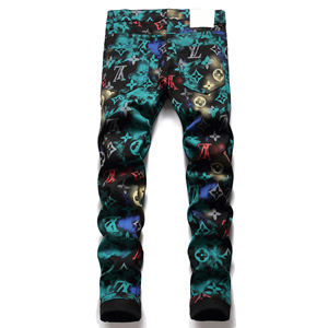 نوعية جيدة ملابس الشارع الطباعة مطاطا أوم مدبب مخصص الجينز للرجال السراويل - Product Image 2