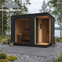 Salles de sauna élégantes et luxueuses en cèdre rouge canadien avec verre trempé panoramique et commande intelligente pour le bien-être en intérieur