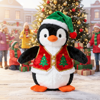 Lustiges Besticktes Weihnachts-Pinguin-Plüschtier 31cm-50cm Polyester PP-Baumwollfüllung Unisex Alle Altersgruppen Neuartiges Feiertagsgeschenk für