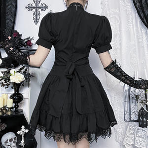 Lolita Style Street Wear Casual Dress Summer <strong>Clothings</strong> For Women Gothic Punk Versatile <strong>Rock</strong> Short Skirt - Product Image 3