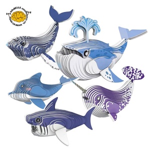 <span class=keywords><strong>Puzzle</strong></span> <span class=keywords><strong>3D</strong></span> autocollant, <span class=keywords><strong>puzzle</strong></span> <span class=keywords><strong>3D</strong></span> d'animaux marins, animaux marins, baleine bleue, requin, dauphin, bateau, homard, poisson-clown, narval - Product Image 1