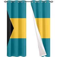 Rideau occultant à thème drapeau des Bahamas, en polyester recyclable résistant à la chaleur, protection solaire, imprimé numériquement