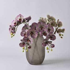 Orchidee Artificiali Phalaenopsis Real Touch, Stampa 3D, 7 Teste, Viola Scuro con Venature, per Centrotavola Matrimoni e Decorazioni Casa - Product Image 1
