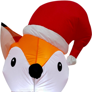 Decoraciones Inflables Navideñas Iluminadas para Interiores y Exteriores, Zorro de 4 Pies con Corona Navideña para Decoración de Jardín, Césped, Hogar y Fiestas - Product Image 2