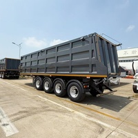 Semi-remorque benne latérale 4 essieux 100 tonnes pour le transport de charbon et de pierres, avec vérin hydraulique, remorque benne tractée pour le transport de marchandises en acier