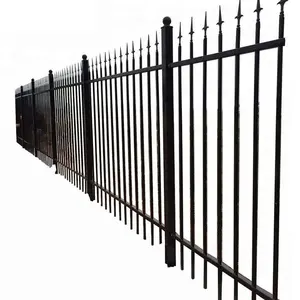 Noir en fer forgé clôtures 5 pieds de haut dessus de lance de clôture pour l&#39;amérique du nord