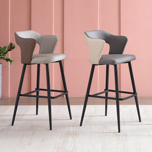 Fauteuil d'appoint contemporain, élégant tabouret de bar rembourré, chaises hautes pour hôtel et café, personnalisable - Product Image 5