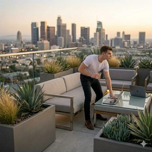 Jeans Casuales para Hombre, Tela Denim Elástica, Spandex/Algodón, Ecológicos, Transpirables, Corte Recto, Lavado Medio, Cintura Media - Product Image 1