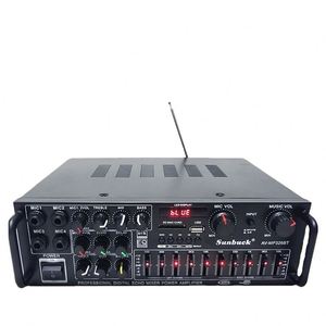 เพาเวอร์แอมป์คุณภาพสูง 200W+200W ระดับมืออาชีพ พร้อมวิทยุ FM วัสดุอะลูมิเนียม สำหรับใช้ในบ้าน ผลิตในประเทศจีน - Product Image 4