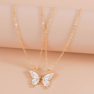YICAI Collar de Amistad de Acero Inoxidable con Mariposas, 2 Piezas/Tarjeta, Regalo para Hermanas, Cumpleaños, Mejores Amigas para Siempre, Collar BFF para 2 - Product Image 4