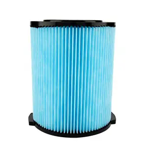 Filtre d'aspirateur pour aspirateurs rigides à sec et humide de 6 à 20 gallons, filtre d'aspirateur en papier plissé à 3 couches bleu + noir de remplacement VF5000