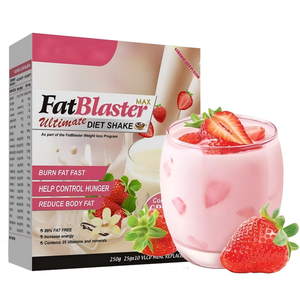 FatBlaster <span class=keywords><strong>Ultimate</strong></span> Diet Shake avec 25 vitamines et minéraux - Saveur fraise Soutien métabolique (250g, 10 sachets) - Product Image 1