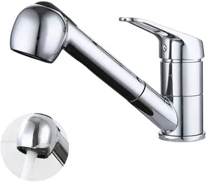 Sink Faucet Single Lever Mixer Tap Mixed Bathroom Faucet (Pull Out Faucet)