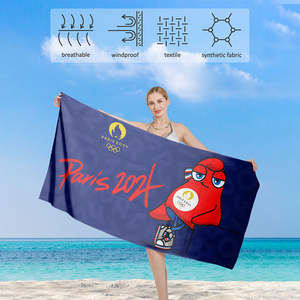 Serviettes de plage écologiques d'été, portables, séchage rapide, anti-sable, forte absorption, grandes en microfibre, impression de logo personnalisée - Product Image 2