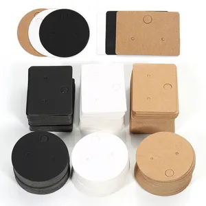 50pcs-Kraft-Paper-Card-for-Jewelry-Display-Cards-Small-Square-Round-Blank Handmade Studs Earring Cards