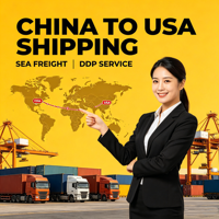 Dédouanement rapide Fret maritime LCL+Express DDP Chine-USA pour le réapprovisionnement des stocks Amazon FBA, transit en 15-25 jours, assurance transport