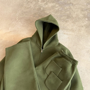 <span class=keywords><strong>Tuta</strong></span> Sportiva Oversize da <span class=keywords><strong>Uomo</strong></span>, Comoda e Larga, con Felpa con Cappuccio e <span class=keywords><strong>Pantaloni</strong></span>, Personalizzabile, con Zip, Stile Streetwear Pesante - Product Image 3