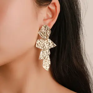 신상품 불규칙한 기하학적 금도금 스테이트먼트 귀걸이 여성용 패션 쥬얼리 14K 드롭 귀걸이