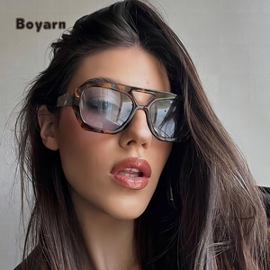 Boyarn Factory, venta al por mayor, gafas de personalidad Retro de <span class=keywords><strong>San</strong></span> Valentín, gafas de puente doble, gafas de sol clásicas con montura grande - Product Image 6