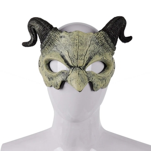 Máscara de demonio de Halloween, cuernos, diablo, máscara de media cara, fiesta, Cosplay, monstruo de terror, mascarada, casa embrujada de miedo, accesorios, máscara de PU, decoración - Product Image 4