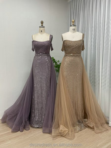 Robes de soirée élégantes pour femmes, robes de soirée pour mariage, MB40081, or/bleu/violet, jupe à paillettes de sirène brillante - Product Image 5
