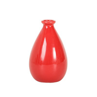 Vas Bunga Keramik Kecil Buatan Tangan Minimalis Modern Merah, Hadiah Bisnis, Botol Diffuser Aroma, Aksesori Dekorasi Meja