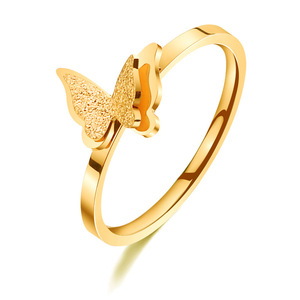 Wholesale Simple Stainless Steel Jewelry Dainty Butterfly <strong>Ring</strong> for Women <strong>Teen</strong> Girls Titanium Steel Fashion Romantic <strong>Ring</strong> - Product Image 4