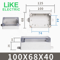 Boîte étanche transparente de type F 158x90x60 avec surveillance des oreilles, boîte de jonction étanche, boîte d'alimentation en plastique ABS, LiKE électrique