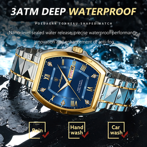 Montre de luxe Poedagar en acier inoxydable, nouvelle mode, étanche, lumineuse, avec date, montre à quartz pour homme - Product Image 6