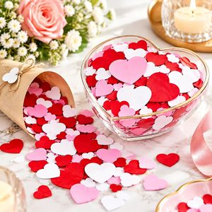 Autocollants en papier en forme de cœur autocollants rouges, roses et blancs, confettis décoratifs pour bricolage, mariage, Saint-Valentin, décoration de la maison - Product Image 2