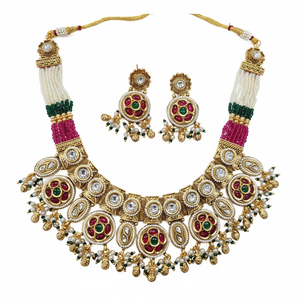 Ensemble de collier de perles de pierre Pota plaqué or 12162356PGR ensemble de bijoux fins exquis - Product Image 2