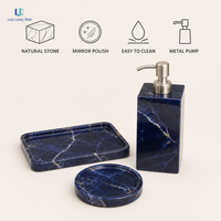 Plateau en pierre bleue Sodalite Luca |   Plateau à Bijoux en Marbre Poli Naturel Décoratif pour la Maison et le Bureau, Cadeau Personnalisé sur Mesure