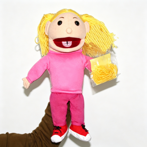 Marioneta de mano personalizada de niña, marioneta de niña rubia, marioneta de personaje infantil, marioneta de peluche de niña, juguete de marioneta de mano - Product Image 4