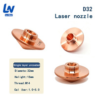 Nosel Laser LvWei D32 Lapisan Krom Ganda 1.0-5.0 Harga Kompetitif Baru untuk Kepala Pemotong Serat BT240 BM111