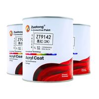 Peinture automobile Zuotong ZT9142 rouge vif 2K, finition brillante, acrylique polyuréthane, peinture de finition pour carrosserie automobile