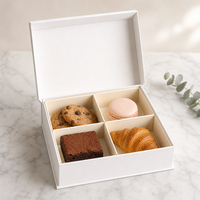 Boîte cadeau pliante en papier kraft écologique personnalisée pour pâtisserie artisanale, brownie, macaron, emballage de pâtisserie avec logo