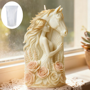 Rose Knight <b>Candle</b> Silicone <b>Mold</b> DIY Handmade Aromatherapy Plaster Customizable Shape for <b>Candle</b> Making - Product Image 2