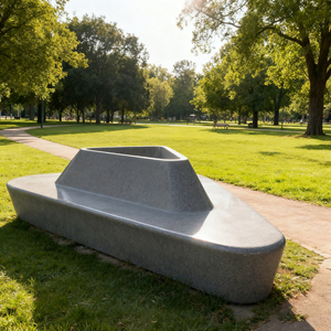 UHPC Artistic Seating With Flowerpot Custom GRC Modern Outdoor Furnishings Public Seating for Urban Green Belts - Product Image 1