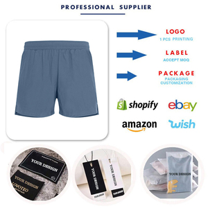 Workout Men Ombre Design Shorts Quick Dry Men Gym Sports with Side Pocket Double Anti-lighting Double <b>Layer</b> Shorts - Product Image 4