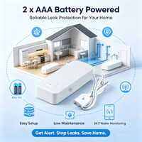 Système d'alarme de sécurité Tuya pour la maison, détecteur de fuite d'eau indépendant, alerte de niveau d'eau via Wi-Fi, système d'alarme de sécurité contre les inondations, ABS, 90 dB, portée de détection de 10 m