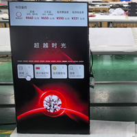 Ultra tipis Ultra ringan layar cahaya tinggi 21.5-100 inci kustom 9mm ketebalan LCD Digital papan reklame iklan dalam ruangan