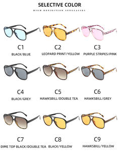 Lunettes <span class=keywords><strong>de</strong></span> Soleil 2024 Nouveauté Vintage Aviateur Pilote pour Femmes Hommes Marque <span class=keywords><strong>de</strong></span> Luxe Designer Teintées Années 70 Orange Jaune - Product Image 4