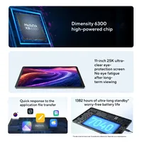 Tablette PC Professionnelle Lenovo XiaoXin Pad 11 2025 Neuve, MTK Dimensity 6300, Écran LCD 11 Pouces 2560*1600, Android, 6 Go + 128 Go, Wi-Fi